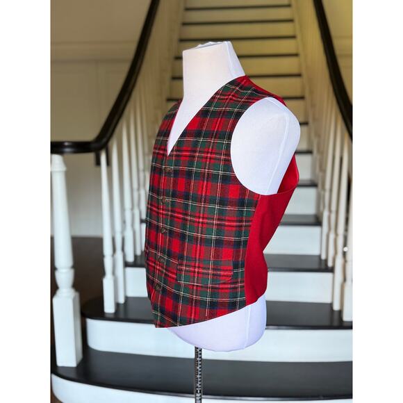 Vintage Pendleton Men's Red Plaid Tartan Wool Christmas Winter Preppy SteamPunk - Picture 4 of 10